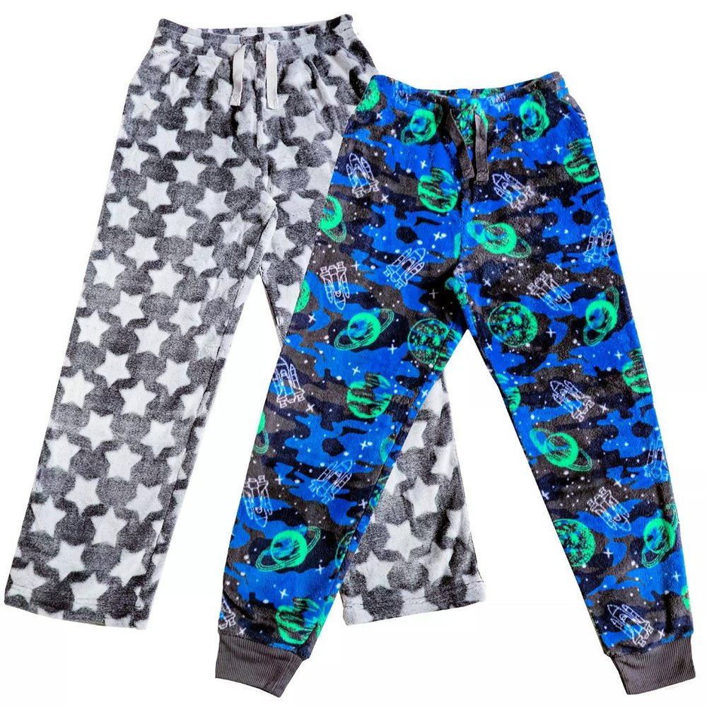 2pk Plush Sleep Pants Space Stars sz 6/7